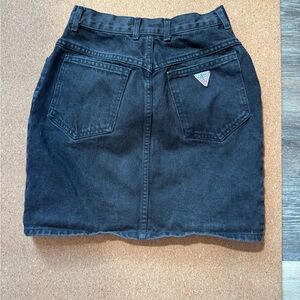 Vintage Georges Marciano for Guess High Waist Black Jean Skirt Sz 29 USA